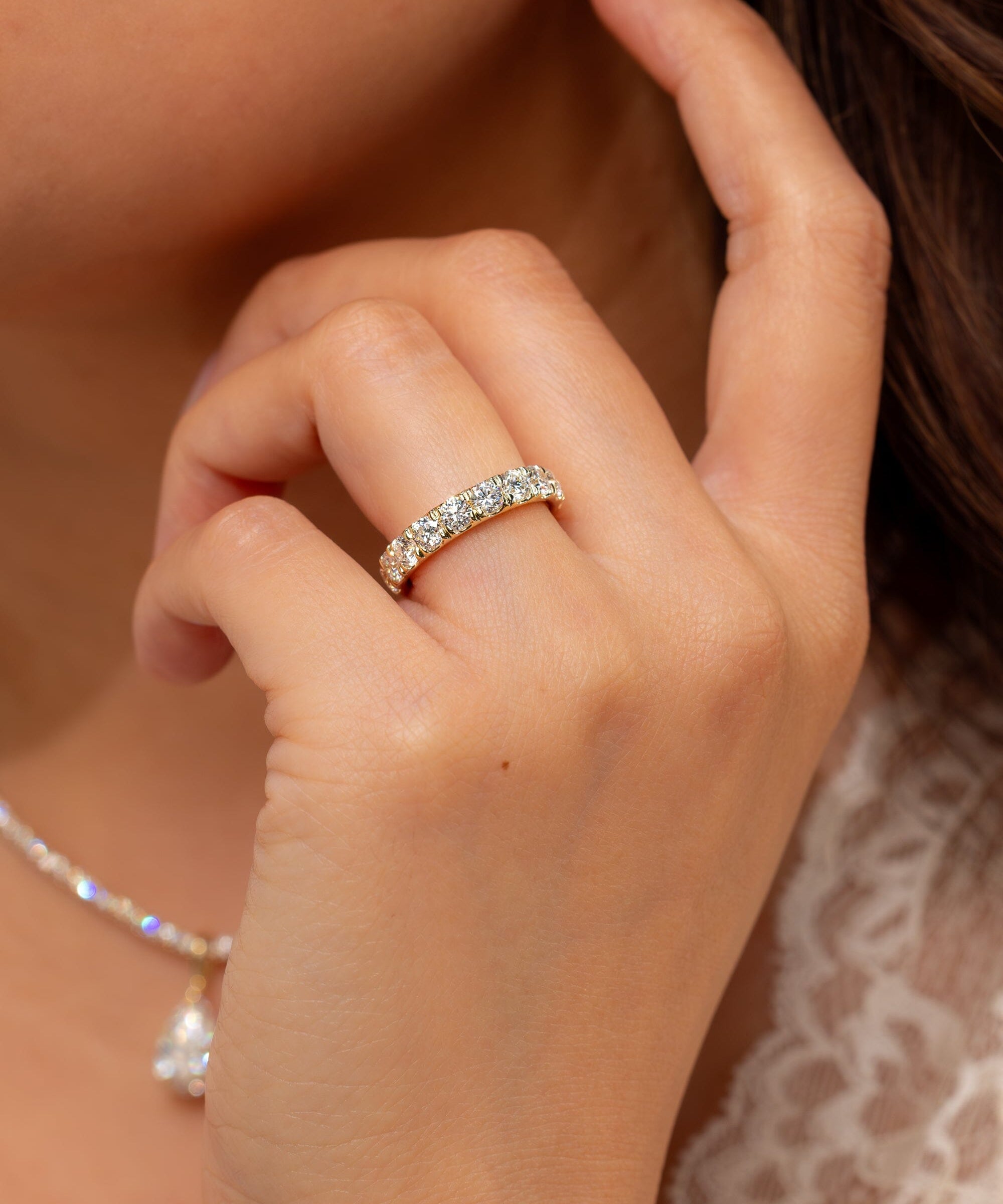 4mm Core Pavé Lab Diamond Ring Rings Princess Bride Diamonds 
