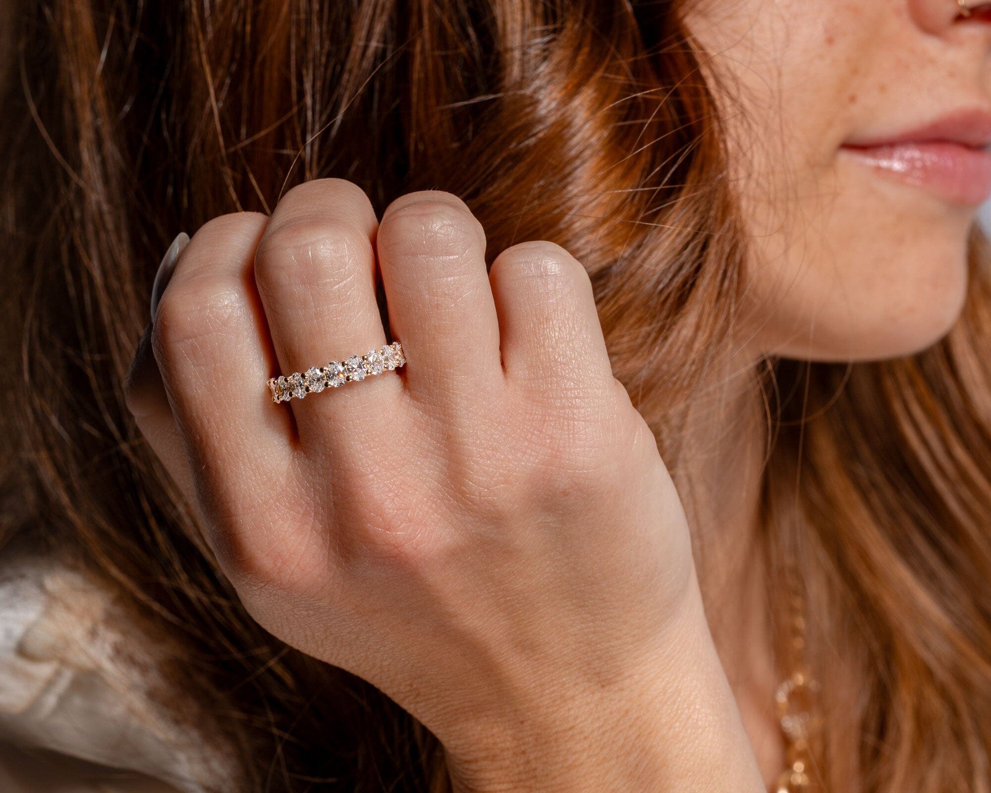 4mm Oval Lab Diamond Band Rings Princess Bride Diamonds 