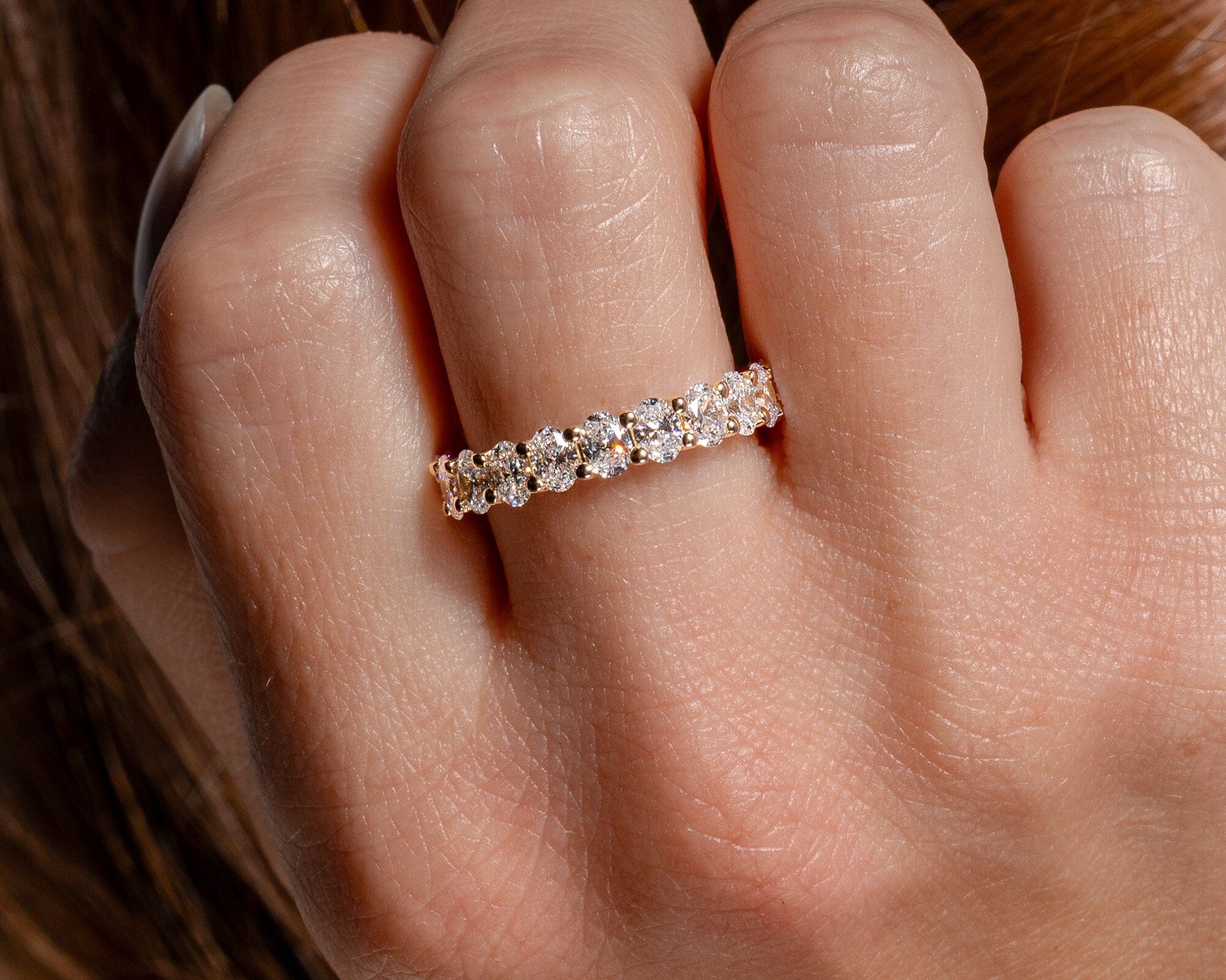 4mm Oval Lab Diamond Band Rings Princess Bride Diamonds 