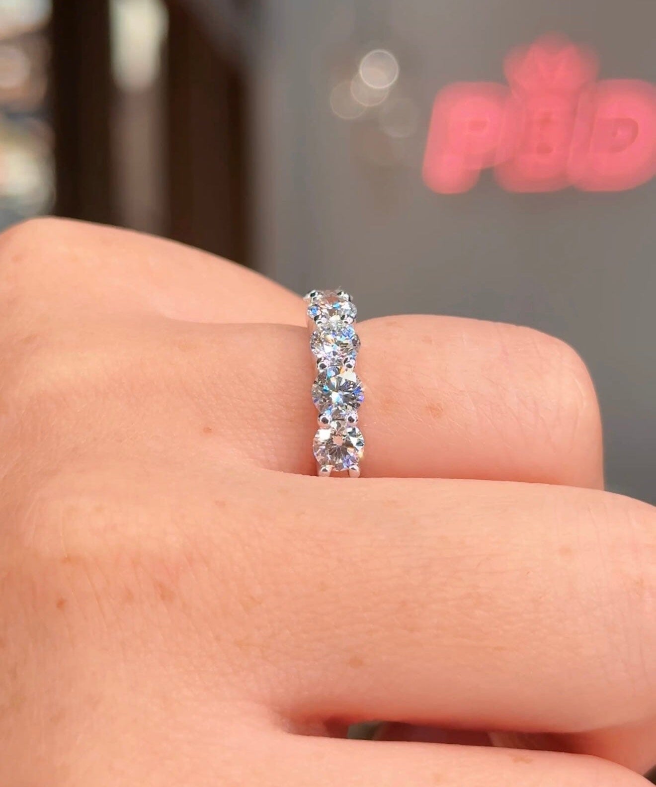 5 Stone Double Floating Diamond Ring Rings Princess Bride Diamonds 