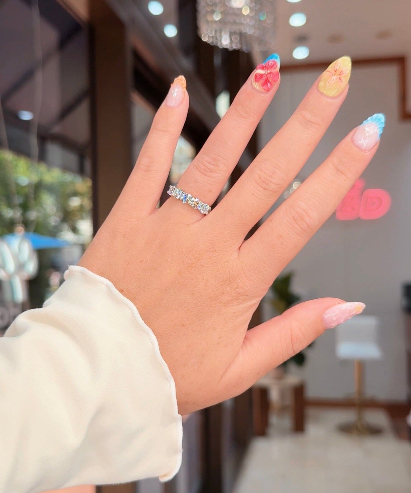 5 Stone Double Floating Diamond Ring Rings Princess Bride Diamonds 