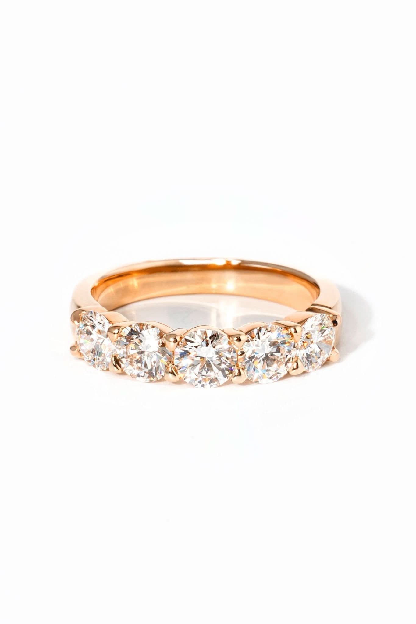 5 Stone Double Floating Diamond Ring - PBD Rings