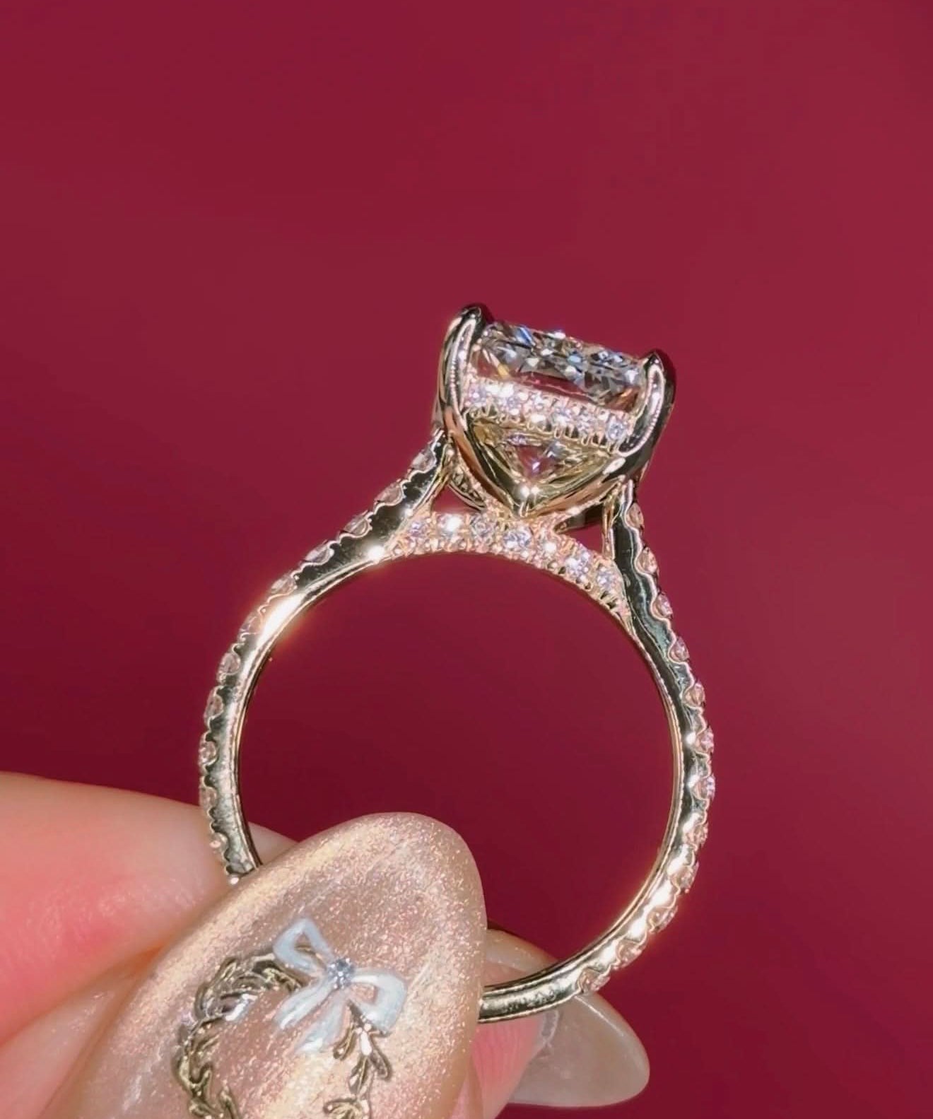 5.01ct E - VS1 Radiant Lab Diamond Alice - PBD Engagement Rings
