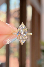 5.02ct E-VVS2 Marquise Lab Diamond Alice Engagement Rings Princess Bride Diamonds 