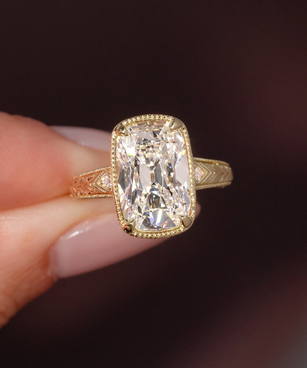 5.04ct E - VVS2 Old Mine Cushion Lab Diamond Evelyn - PBD Engagement Rings