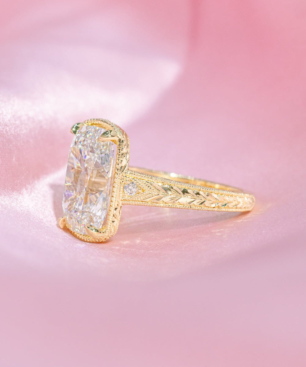 5.04ct E - VVS2 Old Mine Cushion Lab Diamond Evelyn - PBD Engagement Rings