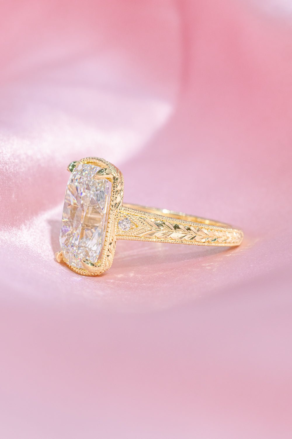 5.04ct E - VVS2 Old Mine Cushion Lab Diamond Evelyn - PBD Engagement Rings