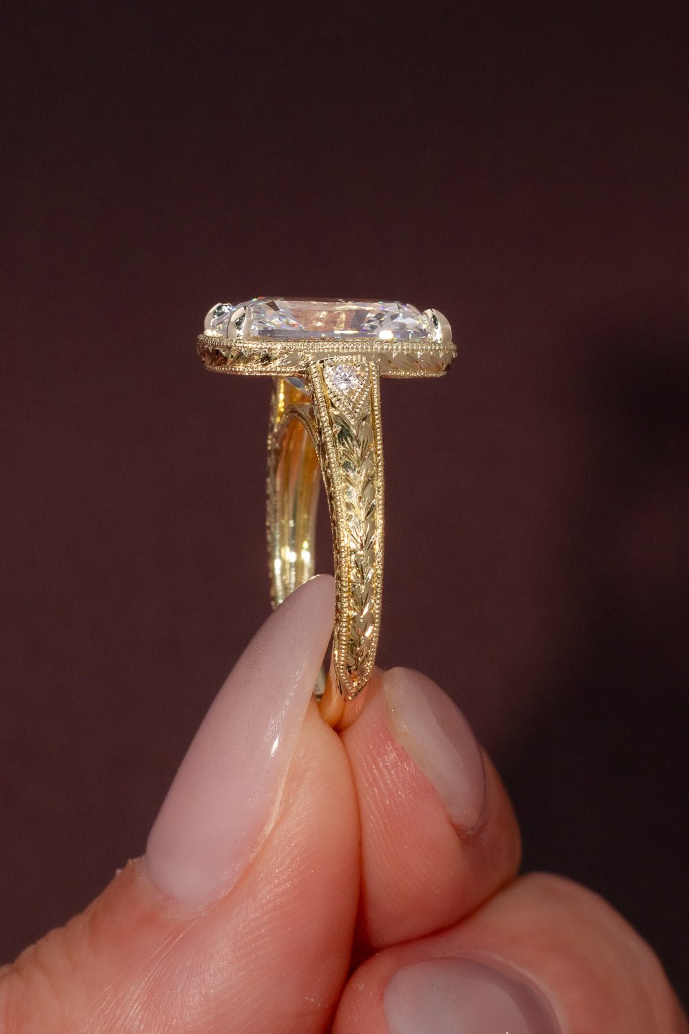 5.04ct E - VVS2 Old Mine Cushion Lab Diamond Evelyn - PBD Engagement Rings