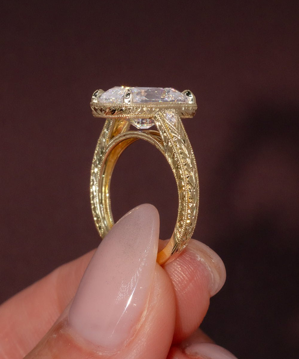 5.04ct E - VVS2 Old Mine Cushion Lab Diamond Evelyn - PBD Engagement Rings