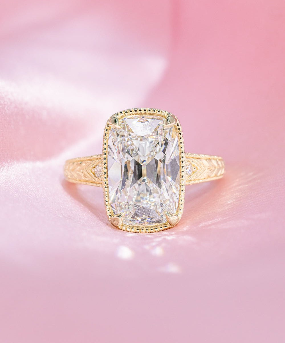 5.04ct E - VVS2 Old Mine Cushion Lab Diamond Evelyn - PBD Engagement Rings