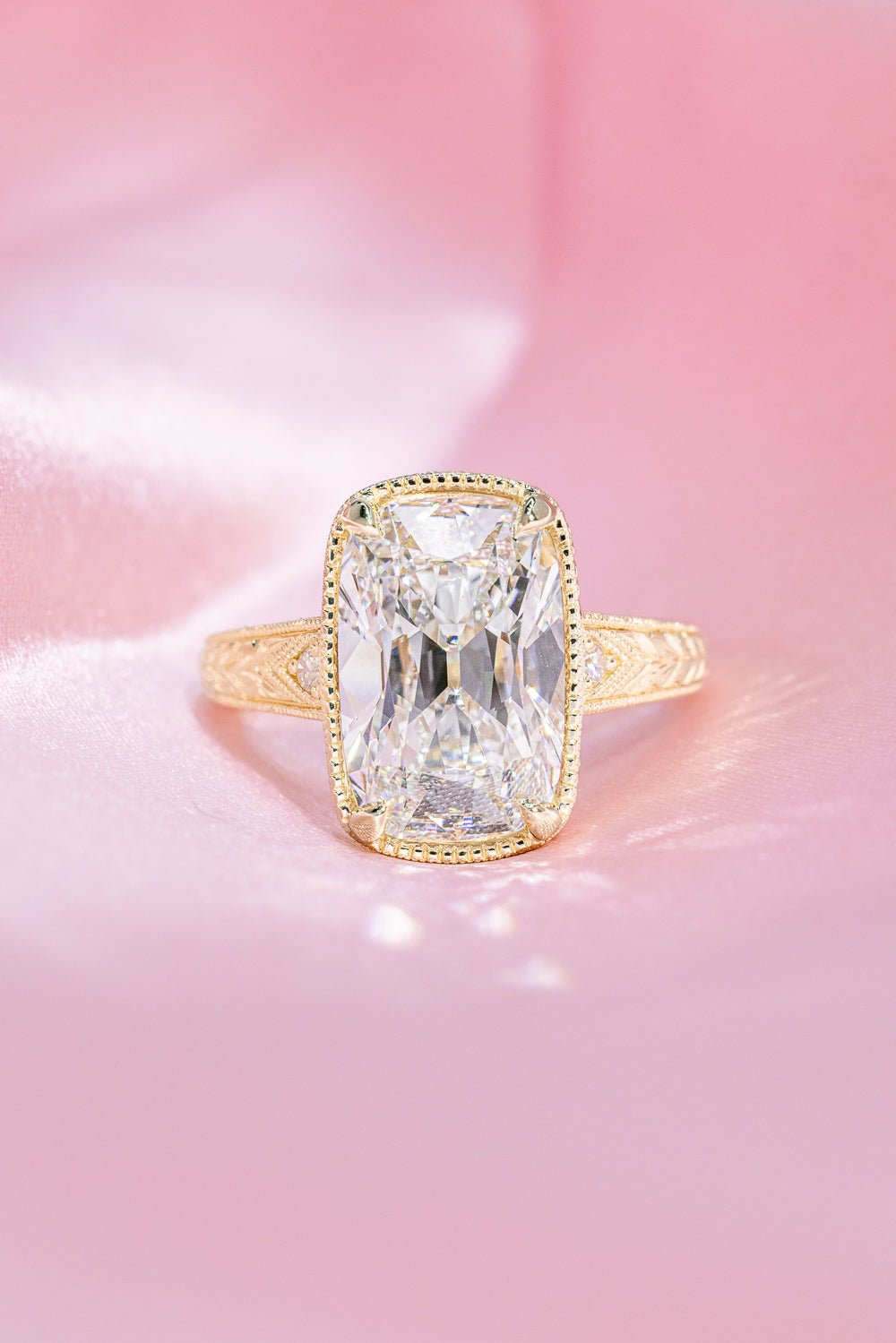 5.04ct E - VVS2 Old Mine Cushion Lab Diamond Evelyn - PBD Engagement Rings