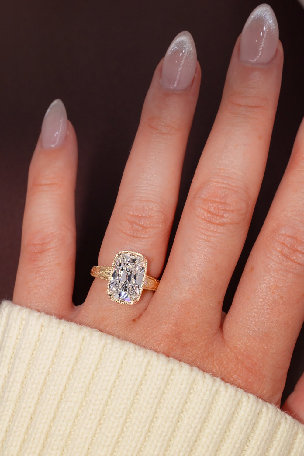 5.04ct E - VVS2 Old Mine Cushion Lab Diamond Evelyn - PBD Engagement Rings