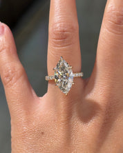 5.09ct F-VVS2 Marquise Lab Diamond Kayla - PBD Engagement Rings