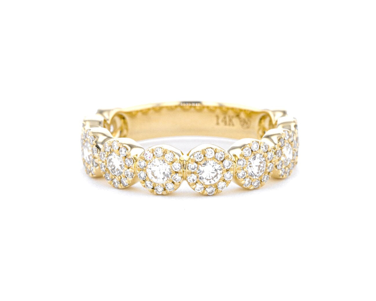 5.0mm Alexis 5-Stone Halo Diamond Ring Rings Princess Bride Diamonds 
