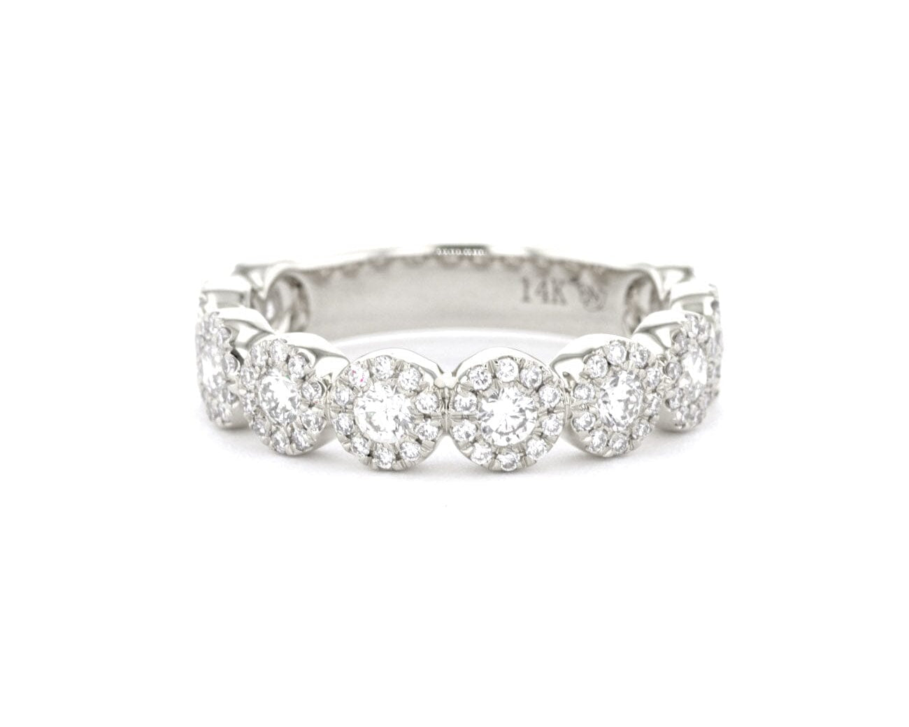 5.0mm Alexis 5-Stone Halo Diamond Ring Rings Princess Bride Diamonds 