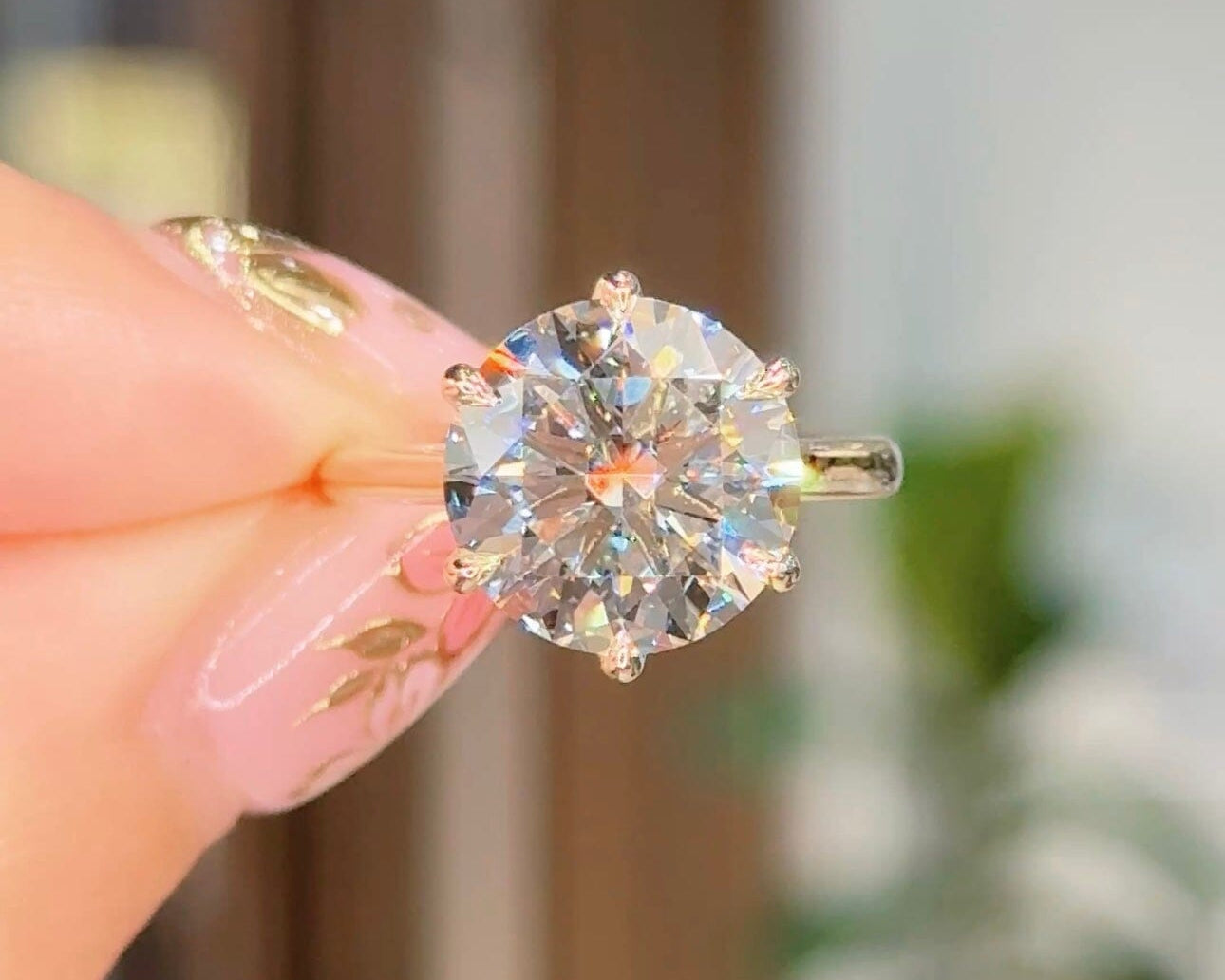 5.11ct F-VS1 Round Lab Diamond Hana Engagement Rings Princess Bride Diamonds 