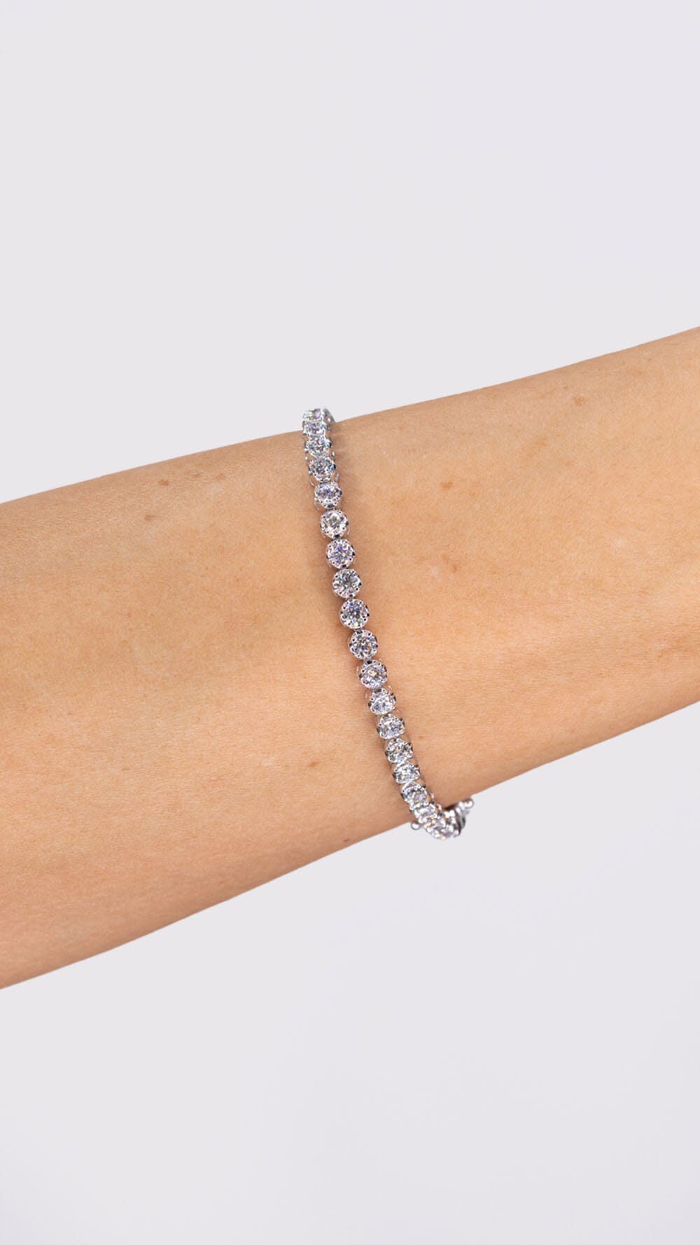 5.27ct F+ VS+ Lab Diamond Bubble Tennis Bracelet 14k White Gold Bracelets Princess Bride Diamonds 