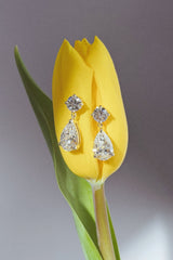 5.4ct Round and Pear Drop Studs