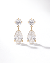 5.4ct Round and Pear Drop Studs - PBD Earrings