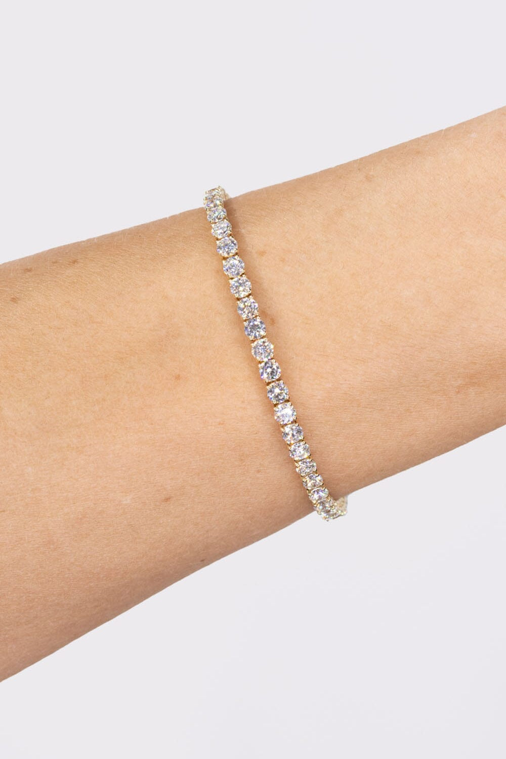 5.60ct F+ VS+ Lab Diamond Tennis Bracelet 14k Yellow Gold Bracelets Princess Bride Diamonds 