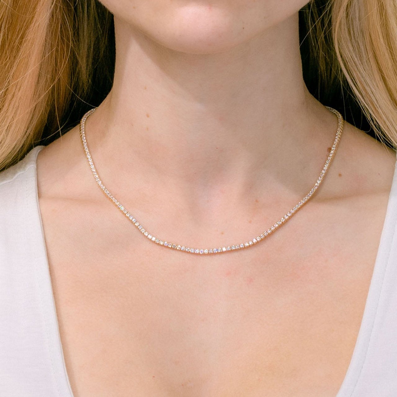 Olivetta Lab Diamond Tennis Necklace