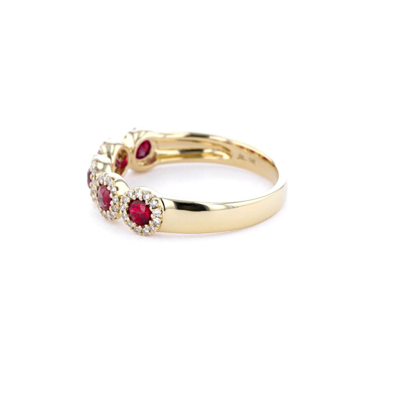5mm Alexis 5 - Stone Halo Ruby Ring - PBD Rings
