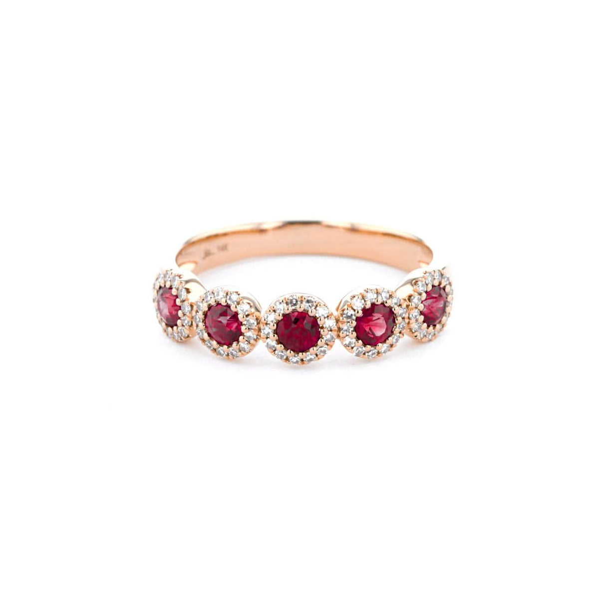 5mm Alexis 5 - Stone Halo Ruby Ring - PBD Rings