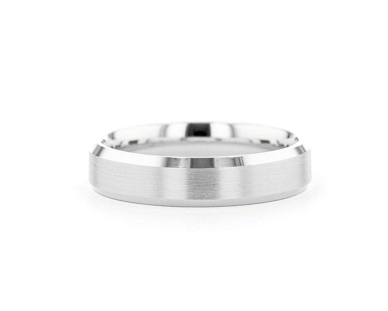 5mm Satin Center Bevel Edge Rings Princess Bride Diamonds 