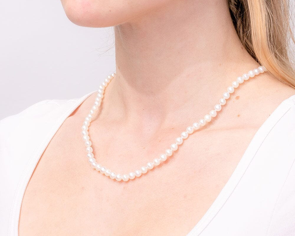 5mm White Pearl Necklace Necklaces Princess Bride Diamonds 