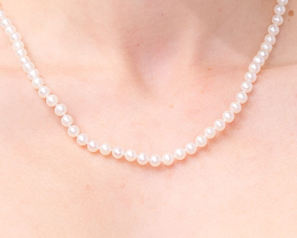 5mm White Pearl Necklace Necklaces Princess Bride Diamonds 