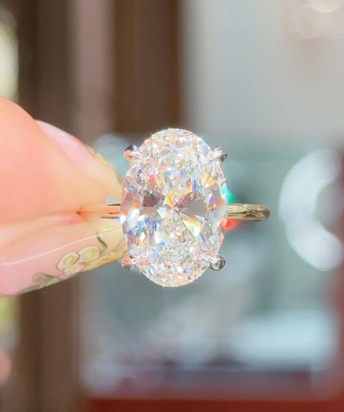 6.00ct E-VS1 Oval Lab Diamond Kayla Engagement Rings Princess Bride Diamonds 