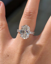 6.02ct F-VVS2 Oval Lab Diamond Mini Oval Engagement Ring - PBD Engagement Rings