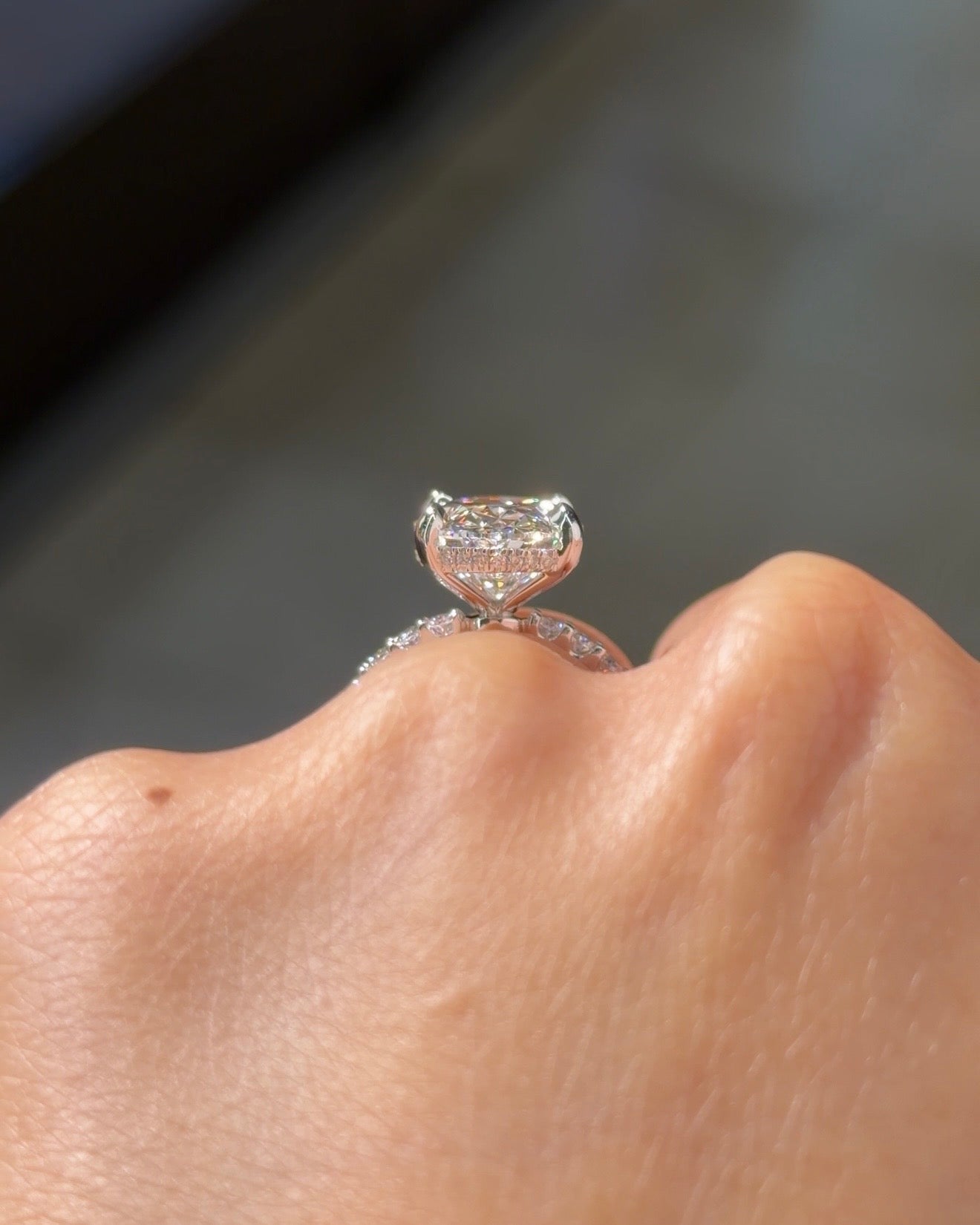 6.02ct F-VVS2 Oval Lab Diamond Mini Oval Engagement Ring - PBD Engagement Rings