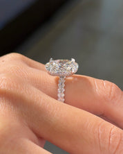6.02ct F-VVS2 Oval Lab Diamond Mini Oval Engagement Ring - PBD Engagement Rings