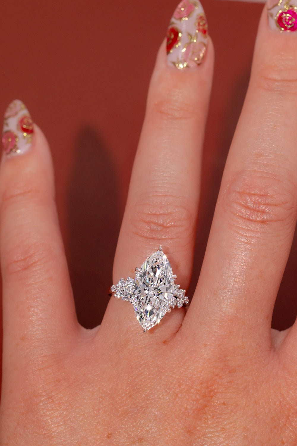 6.03ct E - VVS2 Marquise Lab Diamond Supernova - PBD Engagement Rings