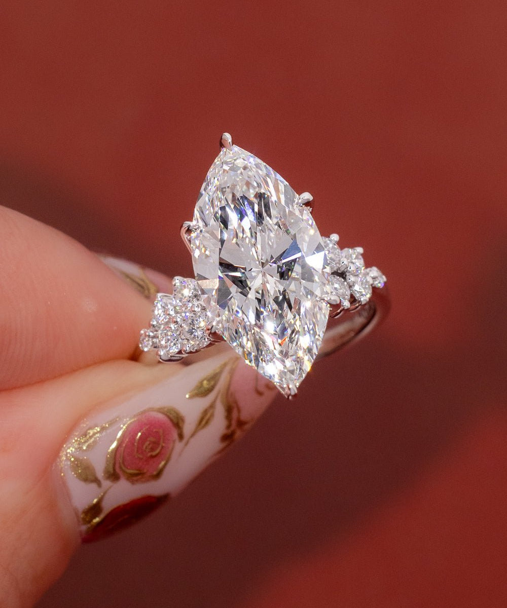 6.03ct E - VVS2 Marquise Lab Diamond Supernova - PBD Engagement Rings