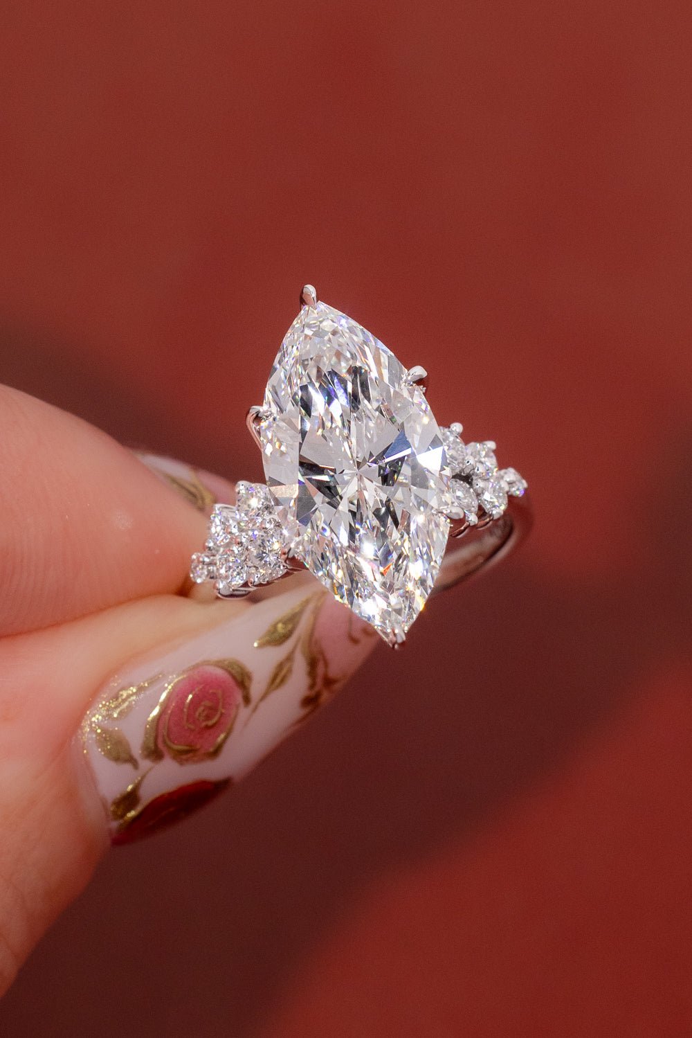 6.03ct E - VVS2 Marquise Lab Diamond Supernova - PBD Engagement Rings