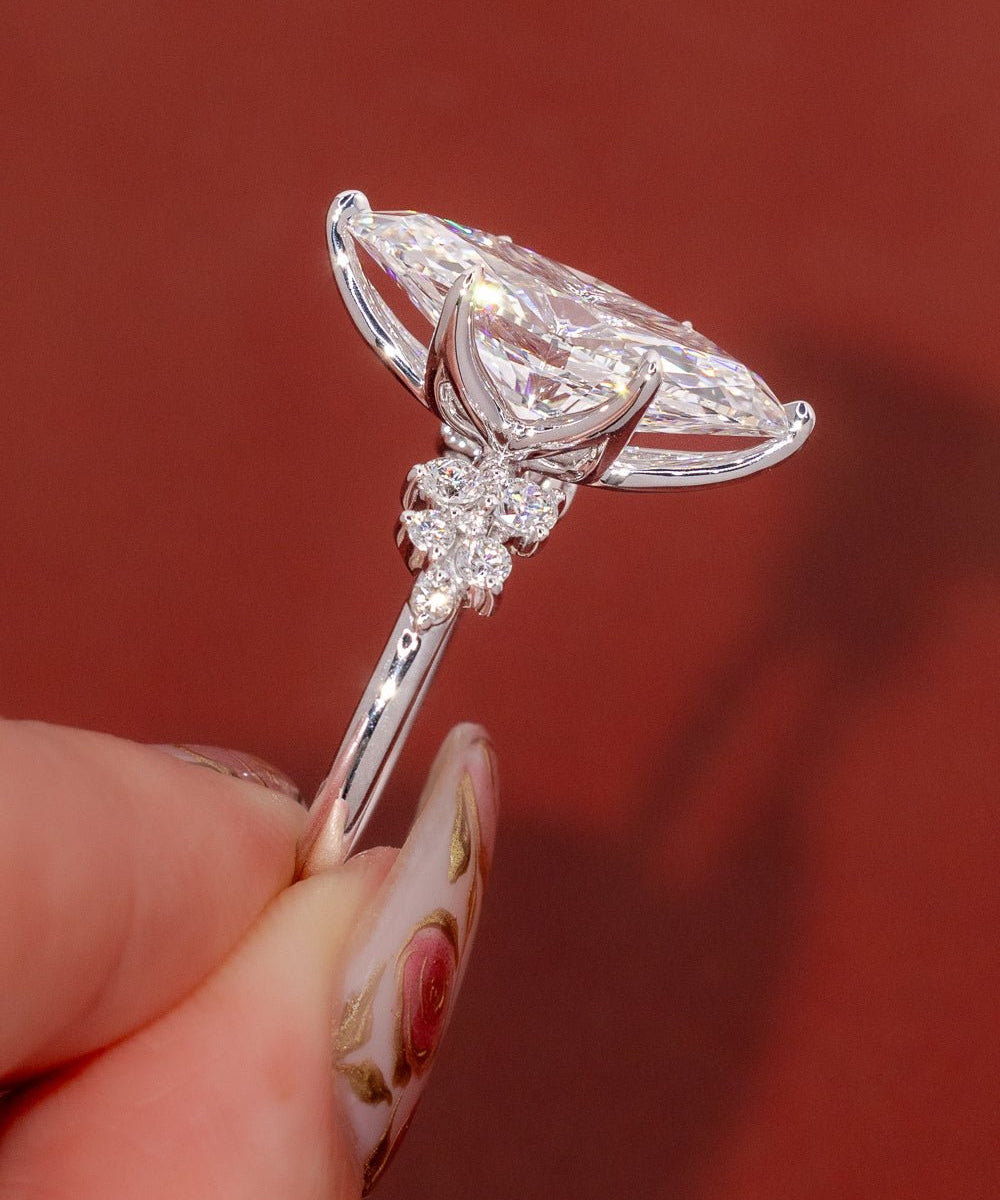 6.03ct E - VVS2 Marquise Lab Diamond Supernova - PBD Engagement Rings