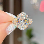 6.08ct D-VS1 Oval Lab Diamond Supernova Engagement Rings Princess Bride Diamonds 