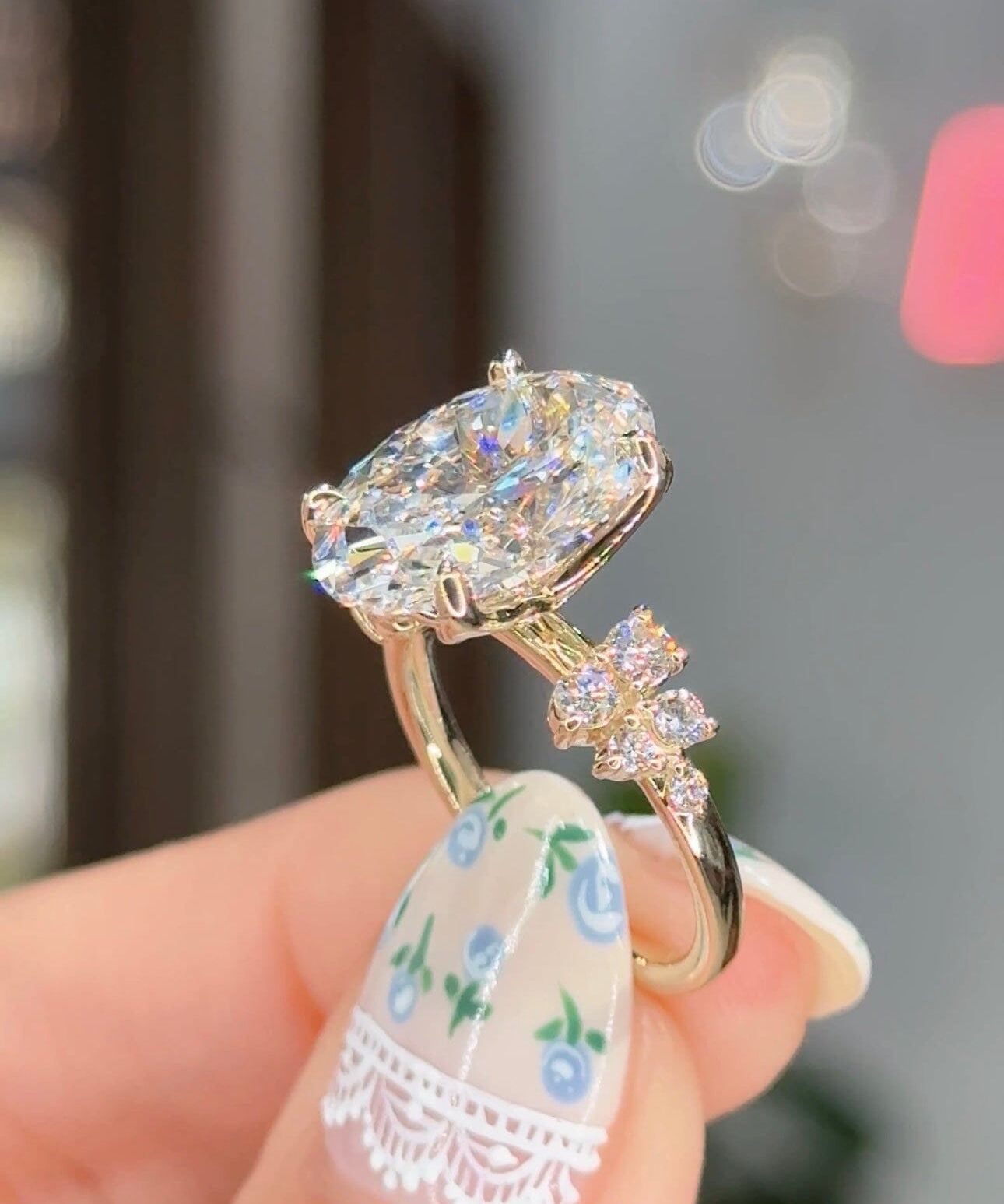 6.08ct D-VS1 Oval Lab Diamond Supernova Engagement Rings Princess Bride Diamonds 