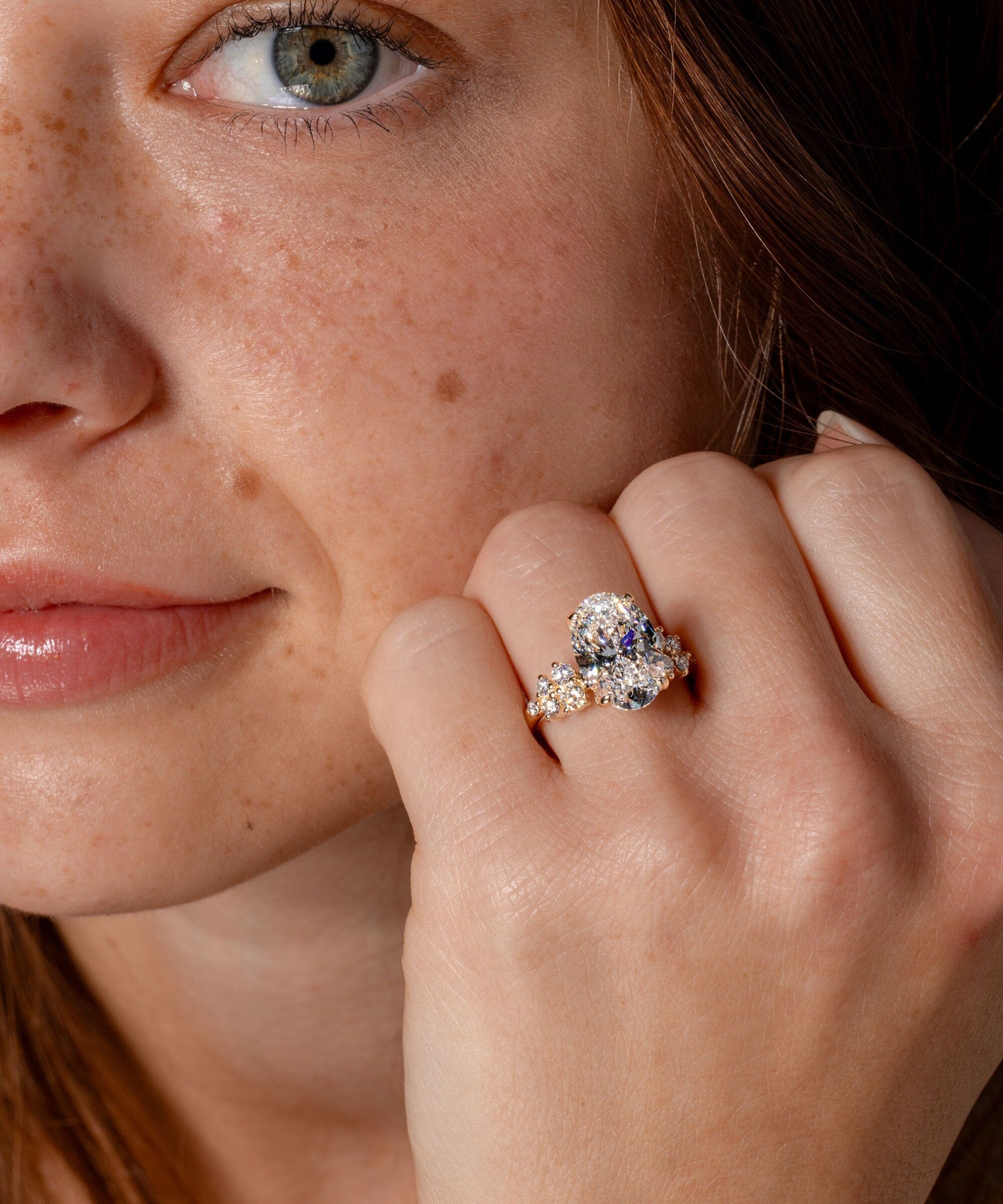 6.08ct D-VS1 Oval Lab Diamond Supernova Engagement Rings Princess Bride Diamonds 