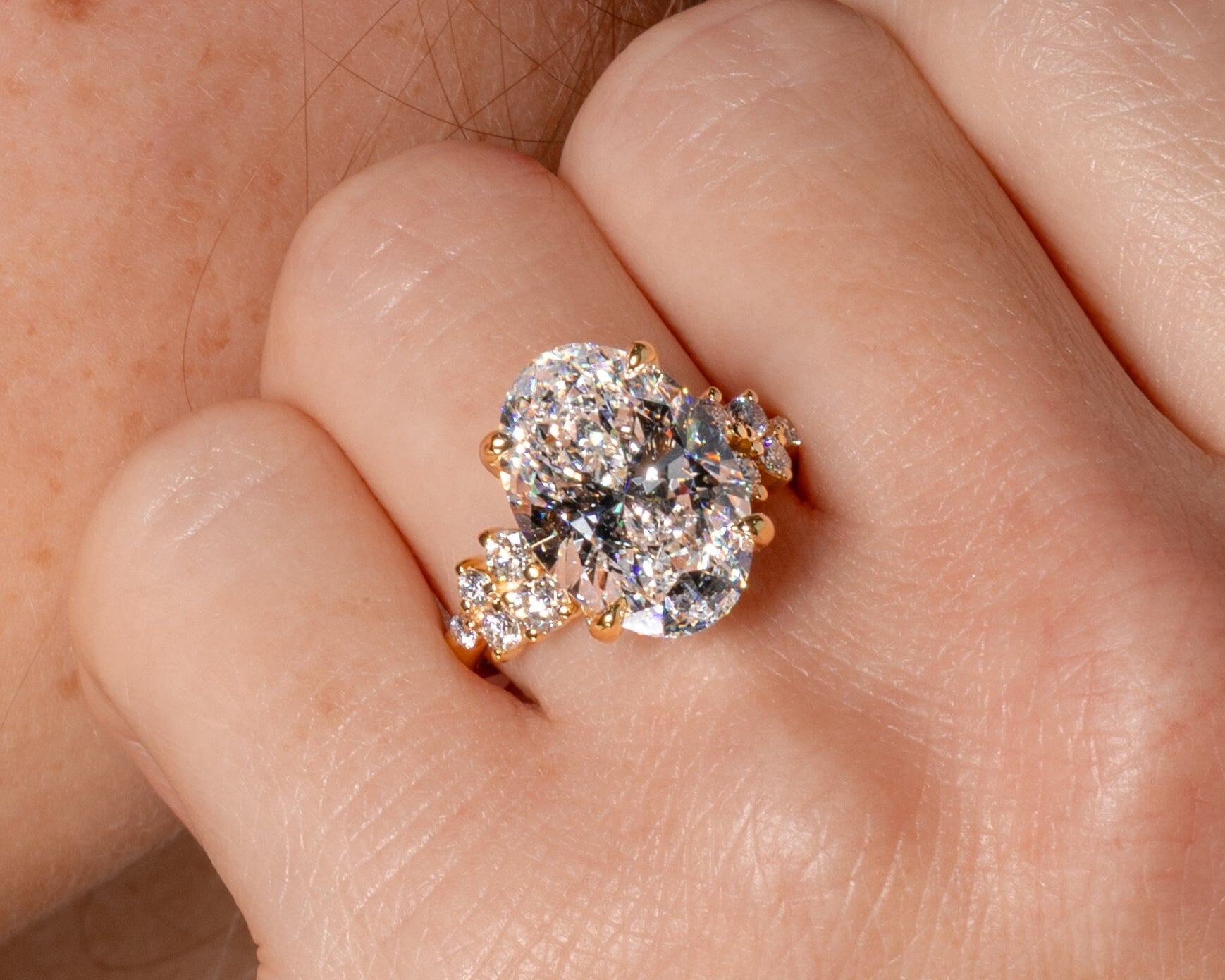 6.08ct D-VS1 Oval Lab Diamond Supernova Engagement Rings Princess Bride Diamonds 