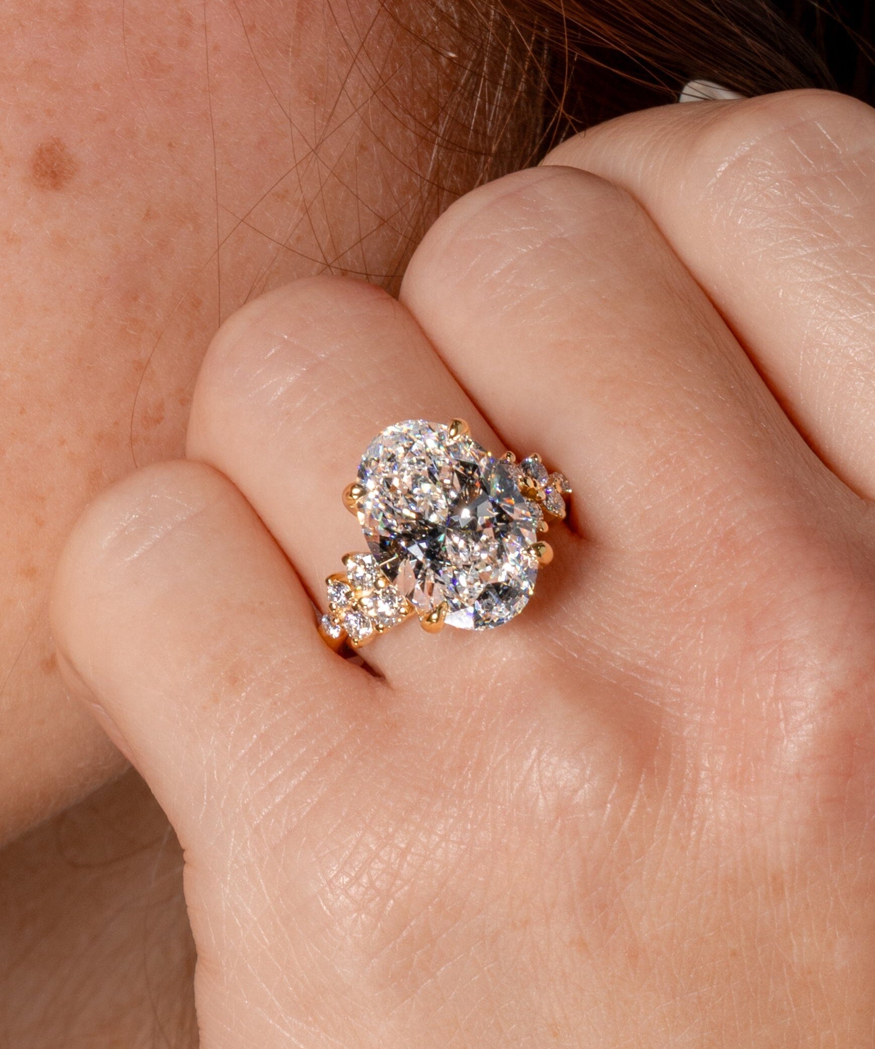 6.08ct D-VS1 Oval Lab Diamond Supernova Engagement Rings Princess Bride Diamonds 
