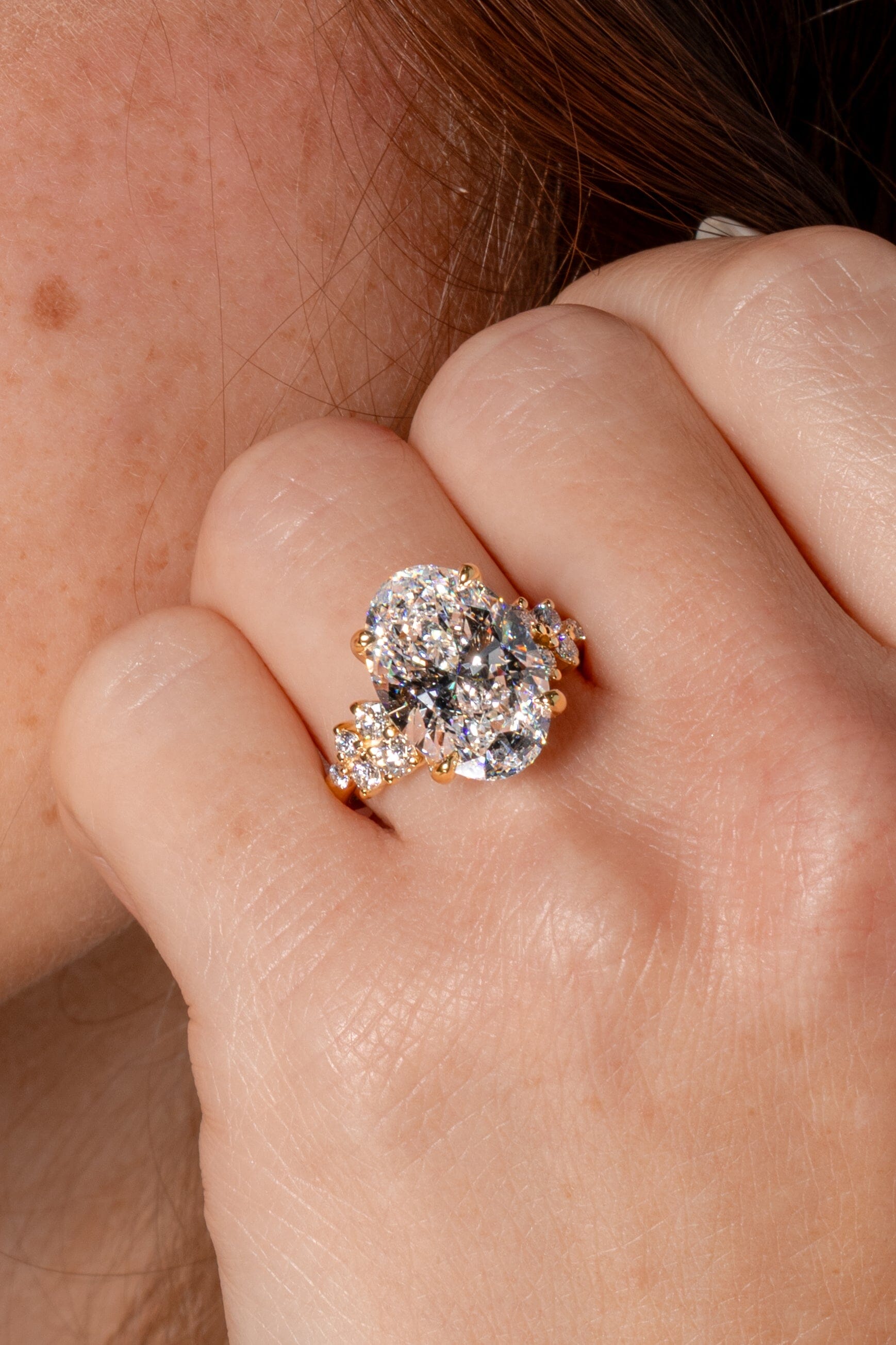 6.08ct D-VS1 Oval Lab Diamond Supernova Engagement Rings Princess Bride Diamonds 