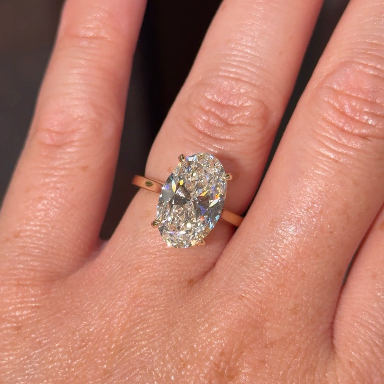 6.09ct E - VVS2 Oval Lab Diamond Michelle - PBD Engagement Rings