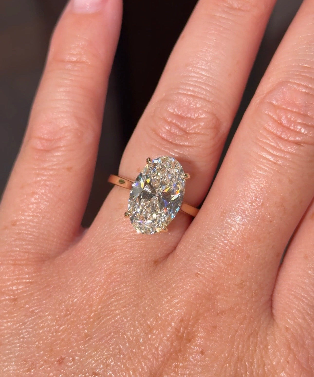 6.09ct E - VVS2 Oval Lab Diamond Michelle - PBD Engagement Rings