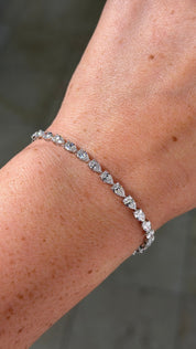 6.49ct East West Pear Tennis Bracelet White Gold - PBD Bracelets