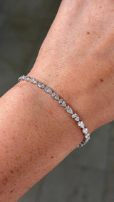 6.49ct East West Pear Tennis Bracelet White Gold