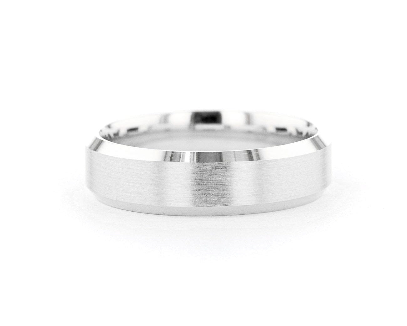 6mm Satin Center Bevel Edge Rings Princess Bride Diamonds 