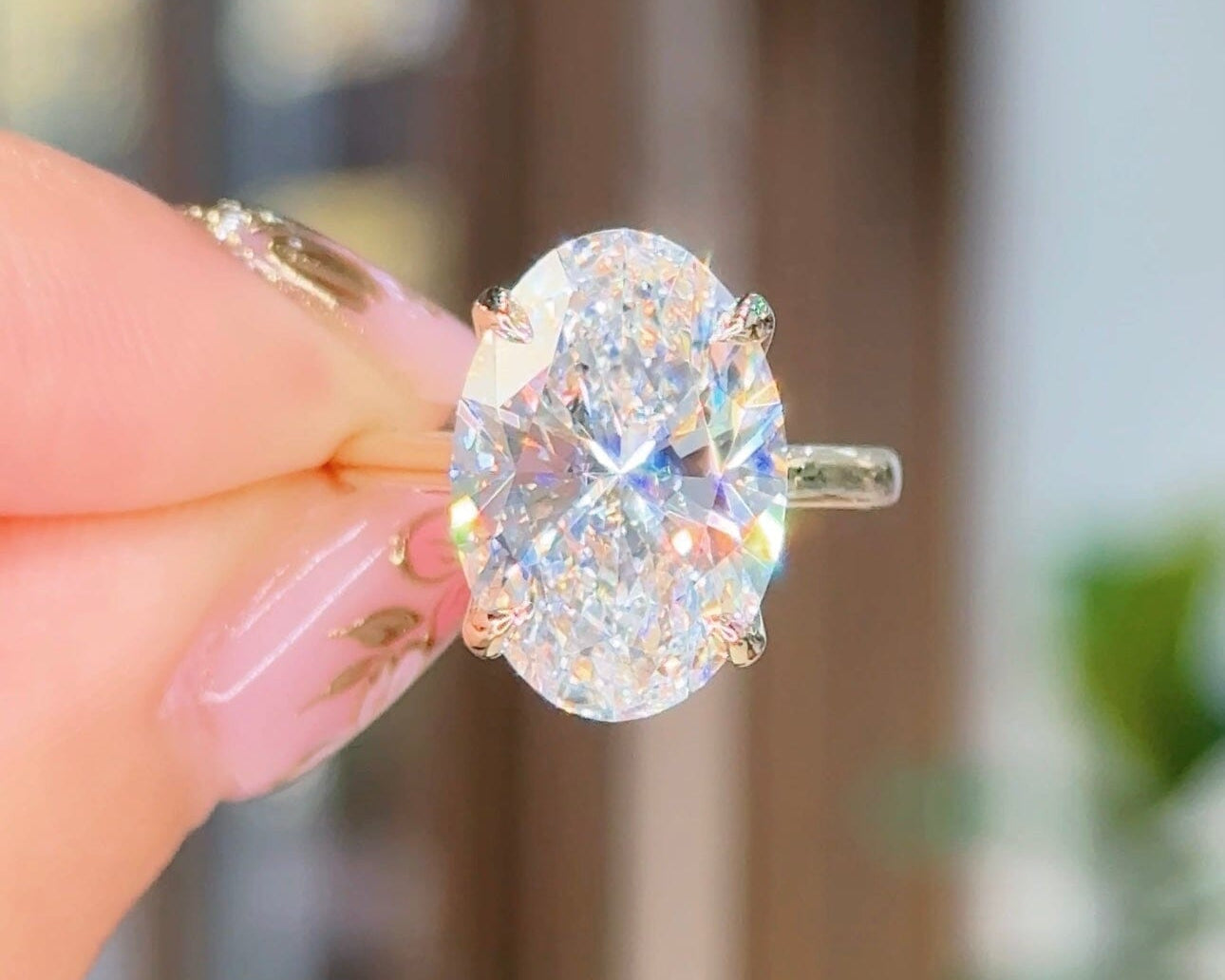 7.01ct D-VS1 Oval Lab Diamond Hana Engagement Rings Princess Bride Diamonds 